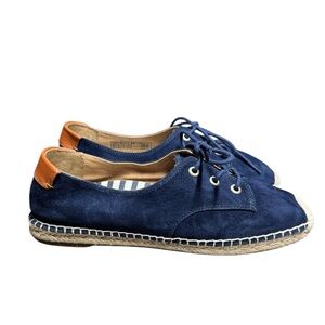 VIONIC Rayne Suede Espadrilles Womens Size 8.5 Shoes Loafers Blue Leather Casual